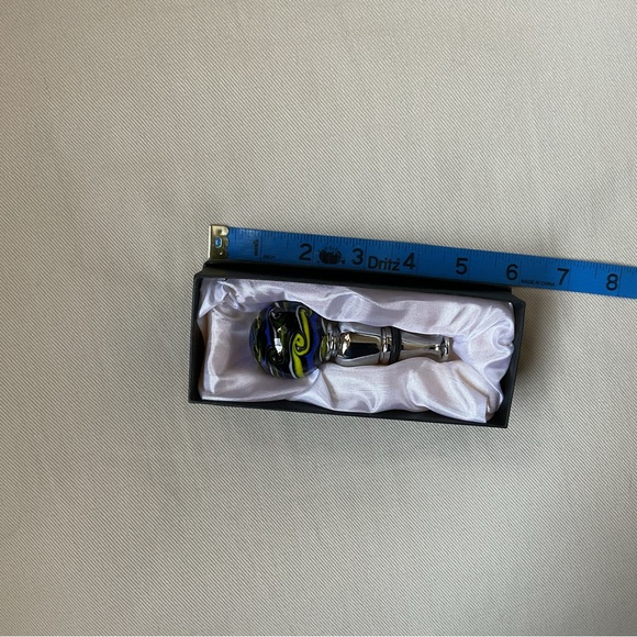 Murano Blown Glass Wine Bottle Stopper w Gift Box  VTG Italy NIB - Picture 9 of 11